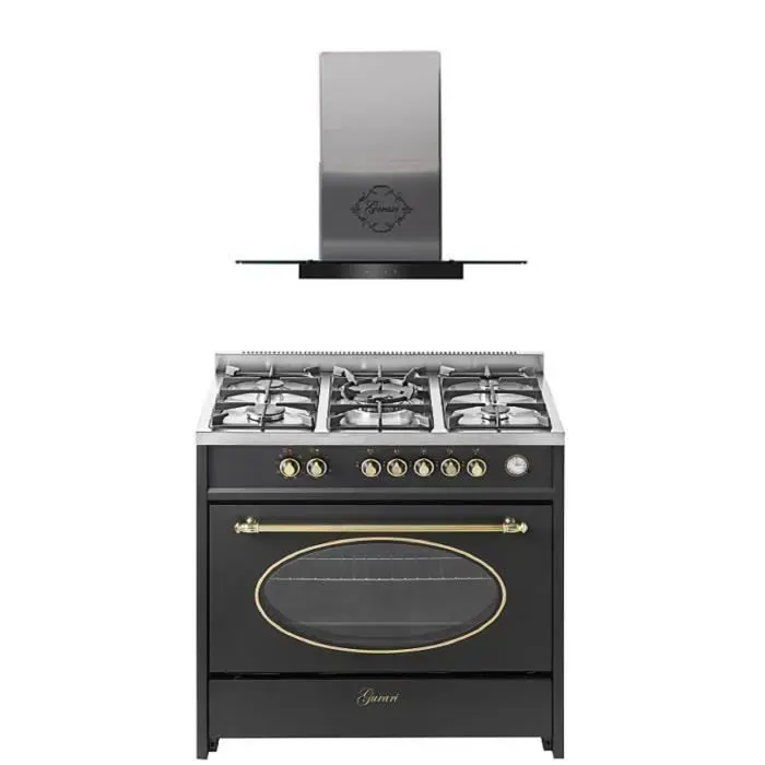 Cuisinière gaz pose libre 90 cm GURARI GCH E 914 BL -Four électrique multifunction 121L - 5 brûleurs haute qualité