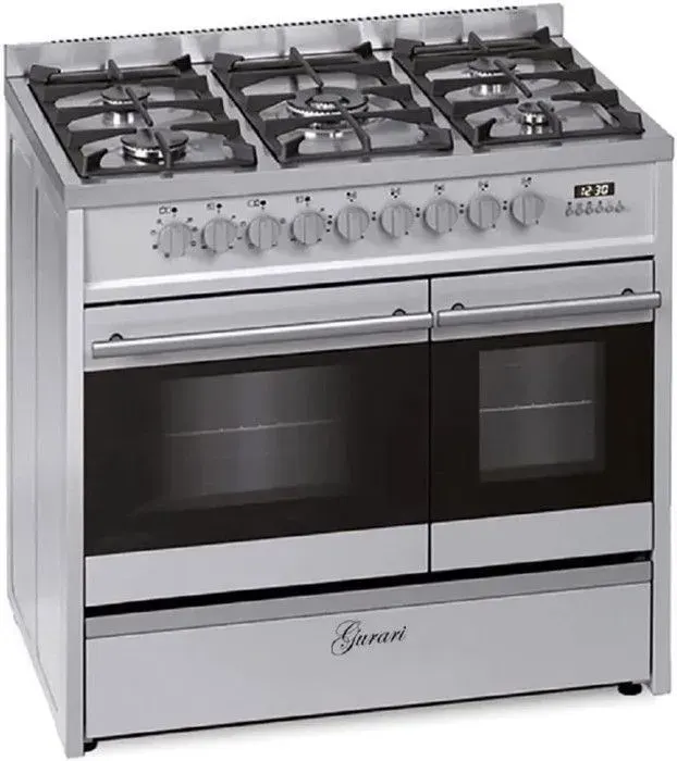 Cuisinière gaz pose libre 90 cm GURARI GCH E 916 X - 90 cm - 2 fours - 8 fonctions