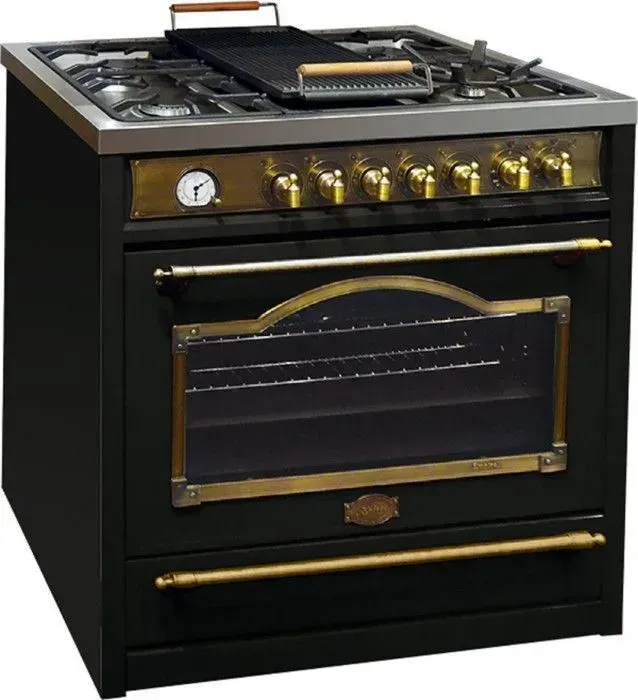 Cuisinière gaz pose libre 90 cm Kaiser HGE 93555 Style retro • Four électrique multifunction • 5 brûleurs Wok