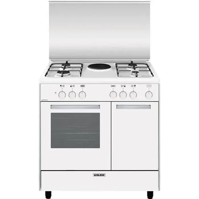 Cuisinière Glem AR856EX - Blanc - Combi - Rotatif - Moyenne
