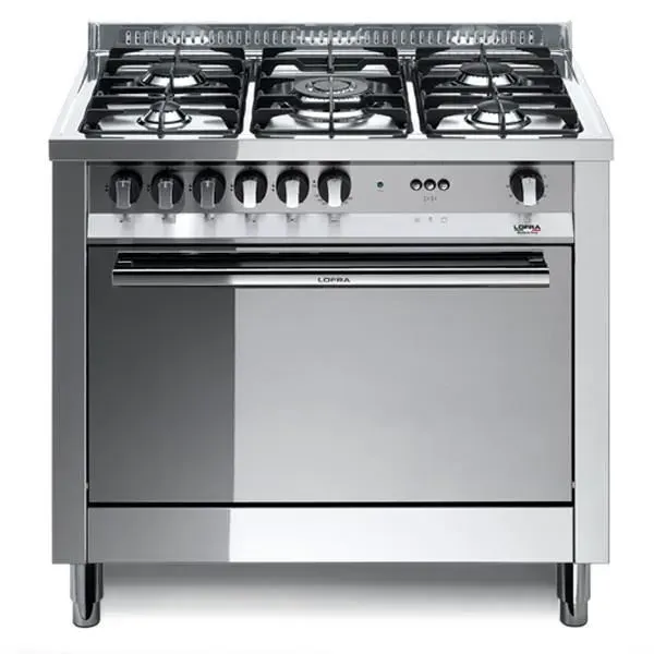 Cuisinière LOFRA MG96GV-C 90X60 - 5 brûleurs gaz - Four à gaz ventilé 94L - Inox poli miroir