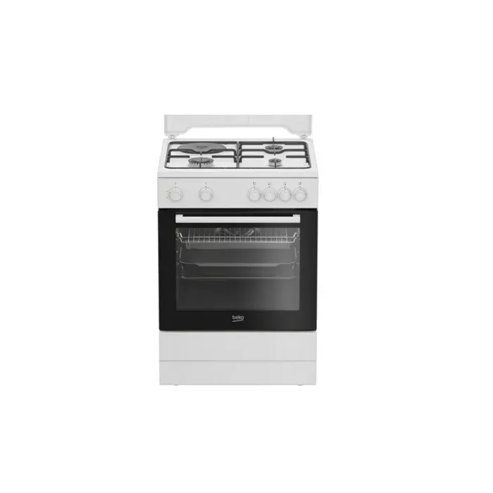 Cuisinière mixte - BEKO - FBS63121WD - 73L - 4 feux (3 foyers gaz + 1 électrique)