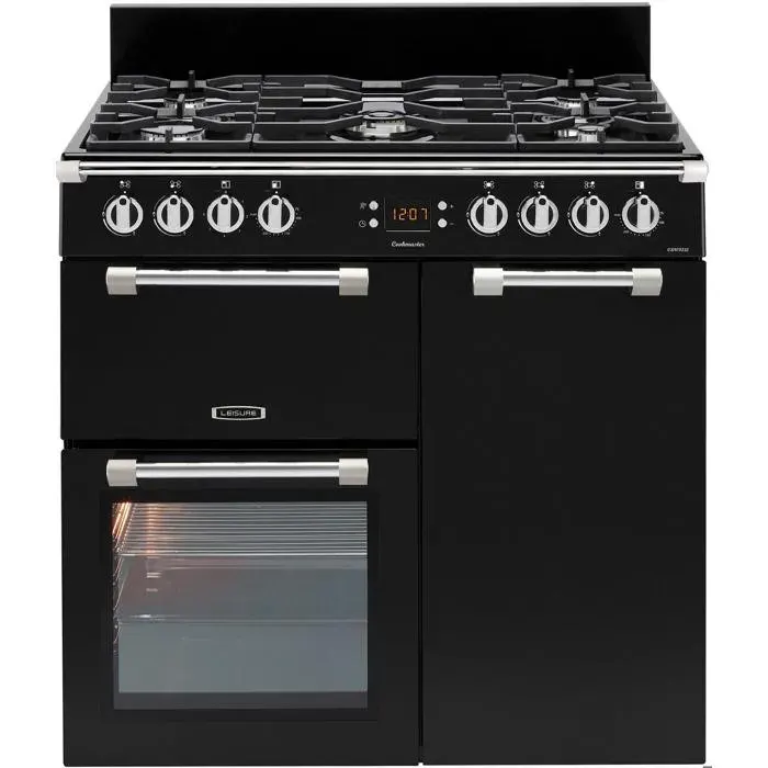 Cuisinière mixte LEISURE CK90F324K - 5 foyers gaz - Four multifonction - Noir élégant