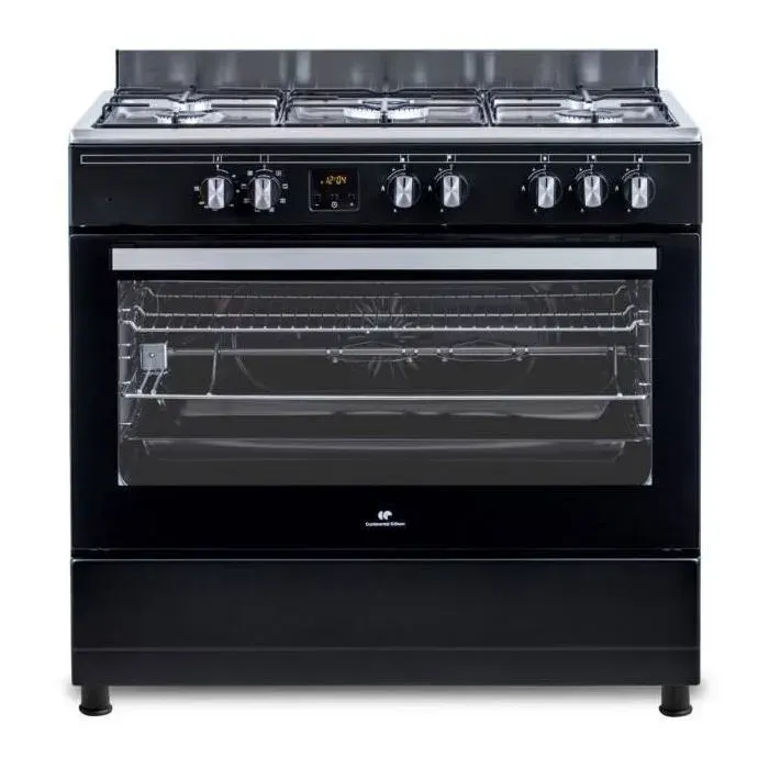 Cuisinière piano four multifonctions catalyse - CONTINENTAL EDISON - CECP9060BDD- 95 L - Affichage digital - L90 x H 85 cm - Noir