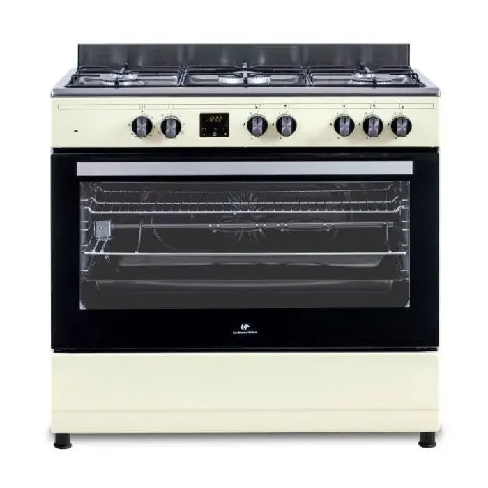 Cuisinière piano four multifonctions catalyse - CONTINENTAL EDISON - CECP9060CD - 95 L - L90 x H85 cm - Crème / Inox