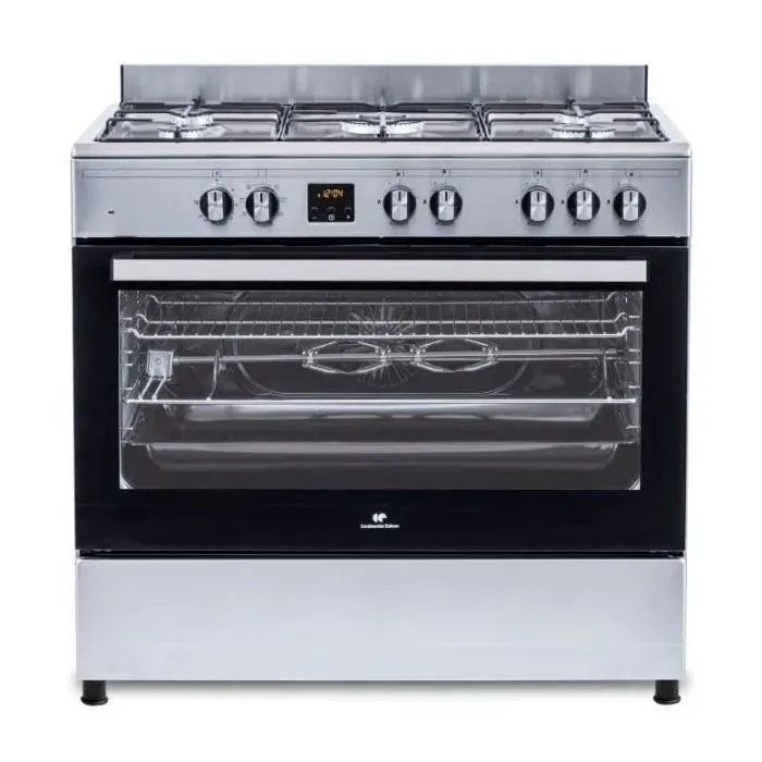 Cuisinière piano four multifonctions catalyse - CONTINENTAL EDISON - CECP9060IXDD - 95 L - Affichage digital - L90 x H 85 cm - Inox