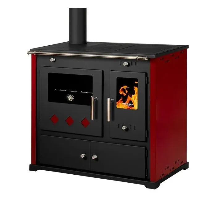 Cuisinière Practik Eco 95 kW Bordo gauche Fonte & four