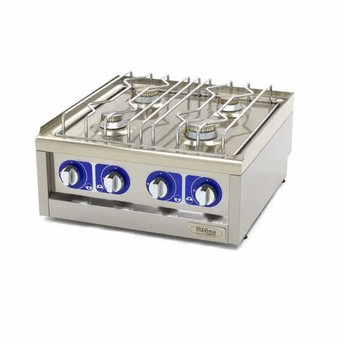 Cuisinière Professionelle 4 Brûleurs Gaz 60 x 60 cm