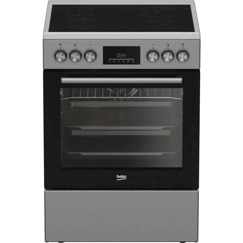 Cuisinière table vitrocéramique BEKO FBE67310GX — coloris Inox