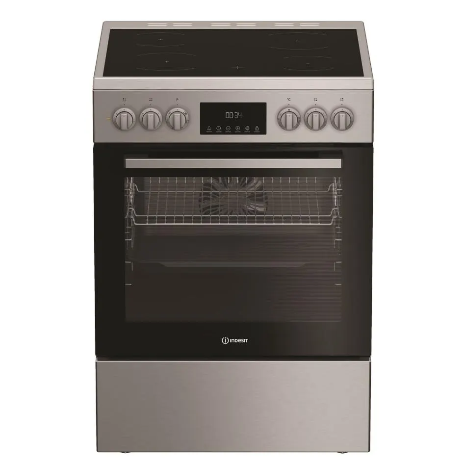Cuisinière table vitrocéramique INDESIT I6V5LCX — coloris Métal