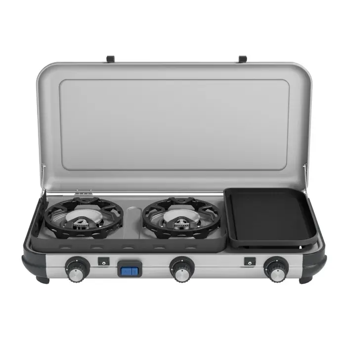 Cuisinière touristique - CAMPINGAZ - Camping Kitchen 2 Multi-Cook - 3 brûleurs - Allumage piézo - Flame Guard™