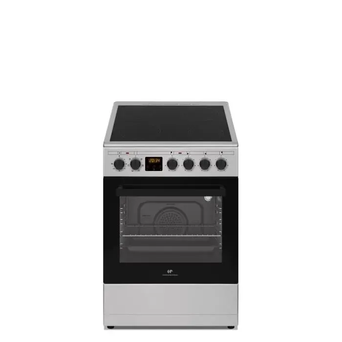 Cuisinière vitrocéramique CONTINENTAL EDISON CECV50FCS - 4 feux - L49.5 x H82.7 xP58 cm- Silver