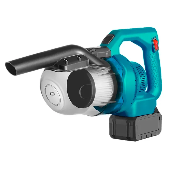 DAM Aspirateur à main de 300W avec réservoir de 700ml. Comprend 4 têtes et 2 batteries de 15000mAh. 13.00x20.00x19.50 Cm. Bleu