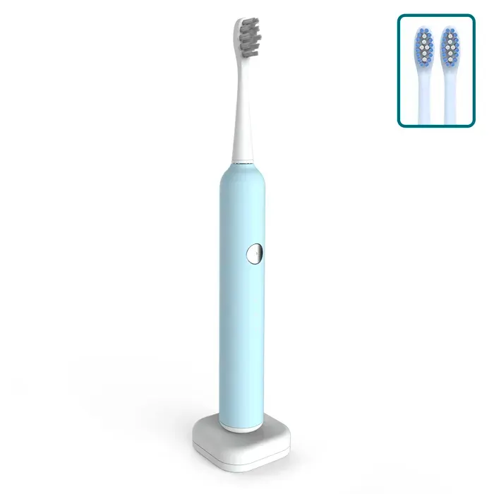 DAM Brosse à dents électrique avec batterie rechargeable et 3 têtes. Charge sans fil inductive. 21x25x25 Cm. Couleur : Blanc