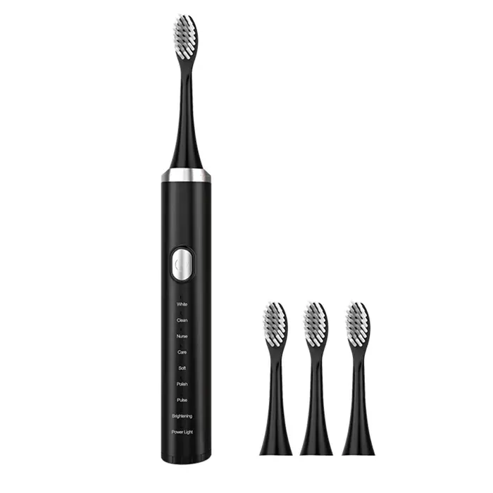 DAM Brosse à dents électrique sonique pour adultes avec 8 fonctions pour votre santé et beauté buccale. Rechargeable. 3x3x21 Cm — coloris Noir
