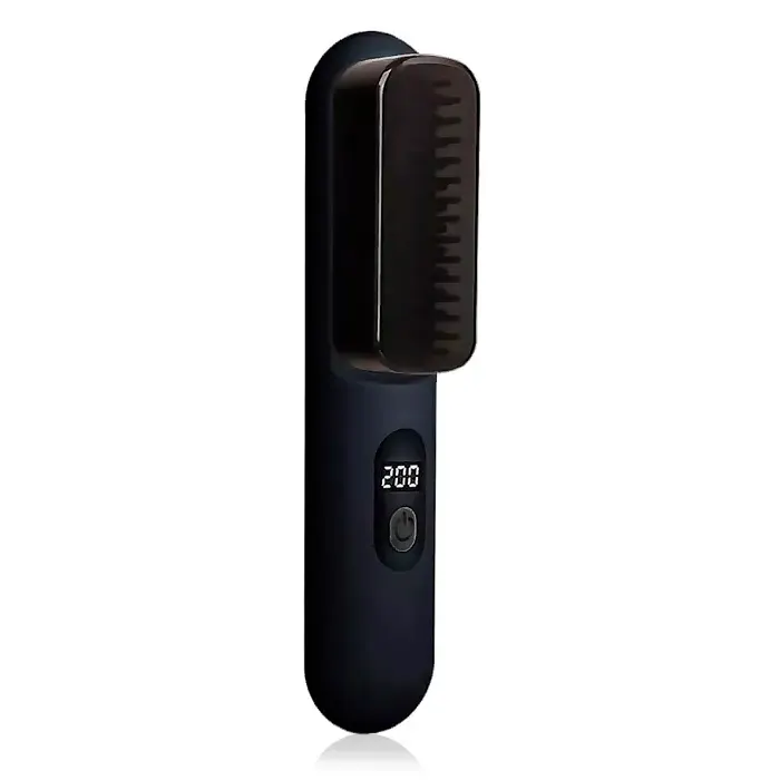DAM Brosse lissante sans fil avec 3 niveaux de température technologie céramique et verrou de lhumidité. Batterie rechargeable — coloris Noir