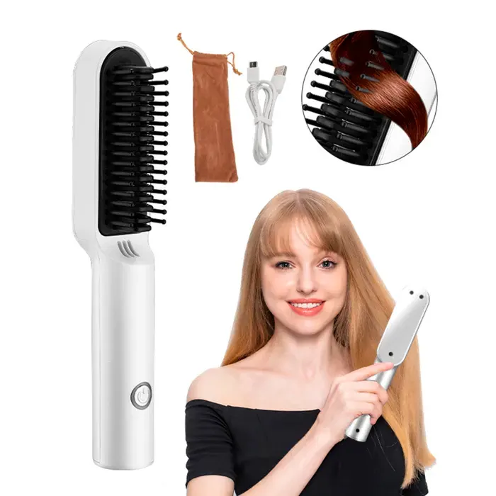 DAM Brosse peigne lissant JK610. 25W. 35x4x195 Cm. Couleur : Blanc