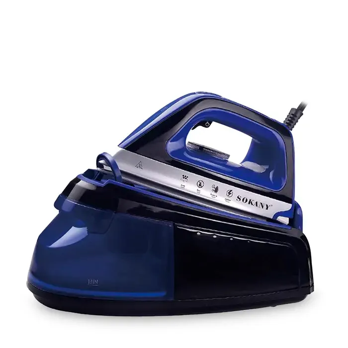 DAM Centrale vapeur 2400w 1.2L en téflon. Fonction contrôle Power vapeur réglable verticale. 35x19x24 Cm. Couleur : Bleu