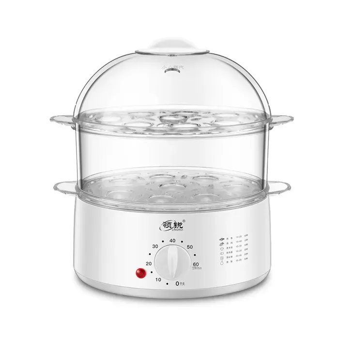 DAM Cuiseur vapeur électrique double niveau transparent multi-usages sans BPA technologie enveloppante 360. 22x185x273cm. Argent