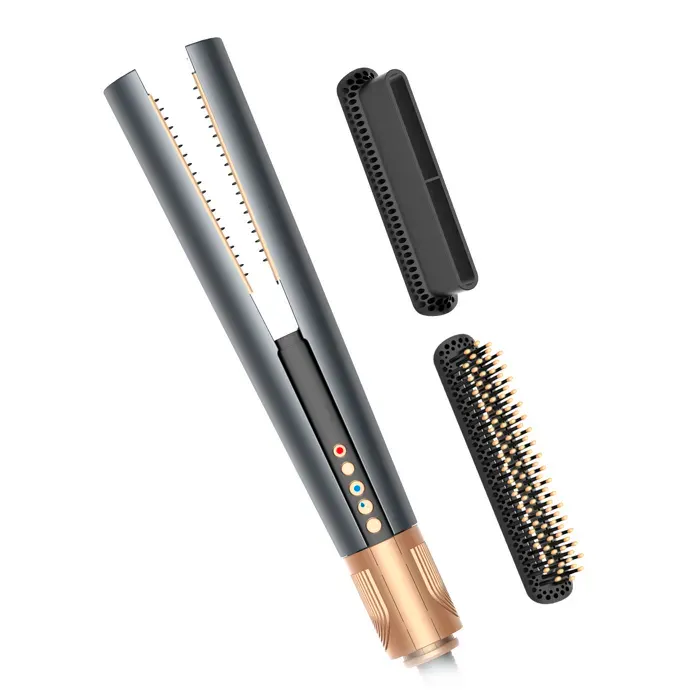 DAM Fer à cheveux 052. 3 en 1 avec ions négatifs permet de lisser sécher et coiffer. 4 températures 2 vitesses et 2 modes — coloris Argent