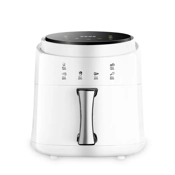 DAM Friteuse à air 8L 1400W. Panneau tactile programmes de cuisson chauffage 3D grille antiadhésive. 26x25x30 Cm. Blanc