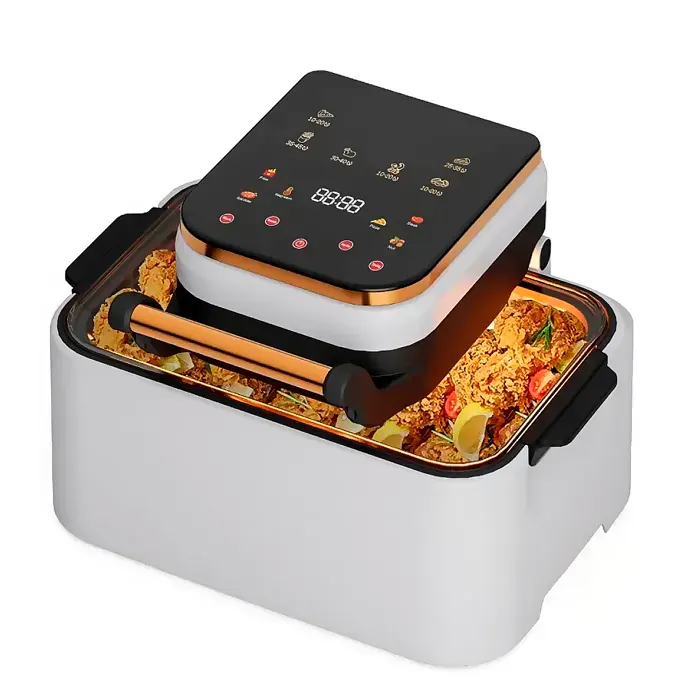 DAM Friteuse à air multifonctionnelle de 1700W capacité de 12L. Panneau de contrôle tactile. 37x26x29 cm. Blanc
