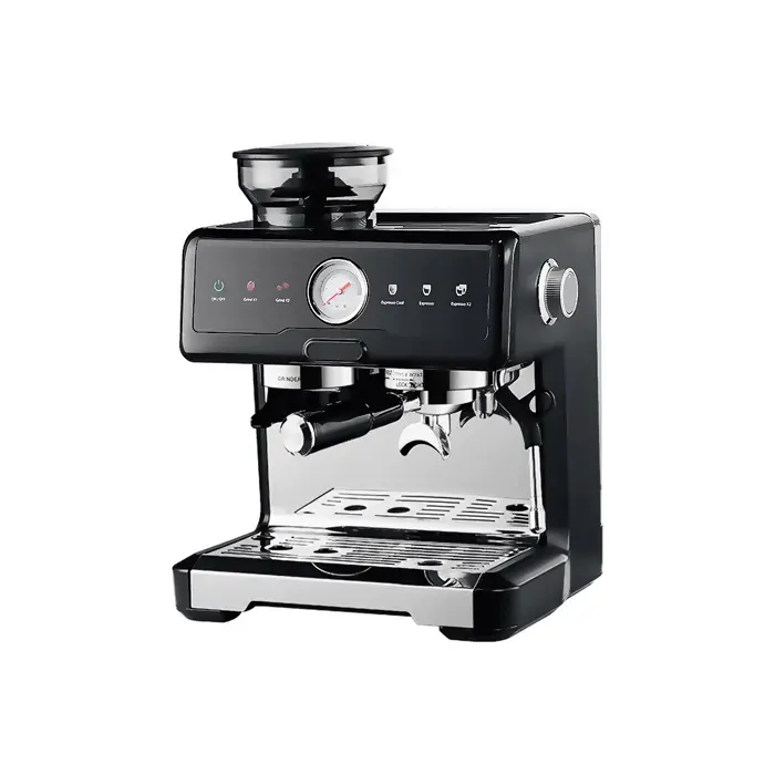 DAM Machine à café de 2200W avec 20 niveaux de moulu et système dual pour café froid ou chaud. Écran tactile buse vapeur — coloris Noir