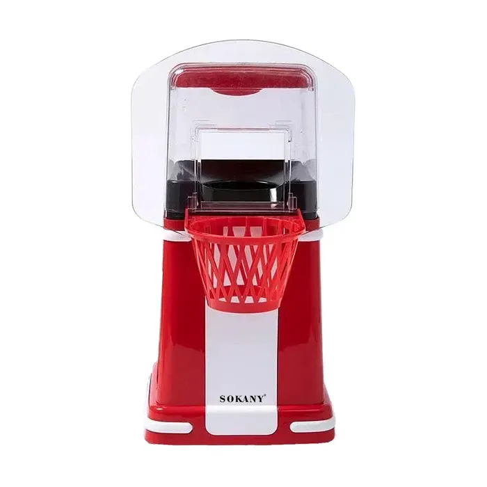DAM Machine à pop-corn rétro électrique avec panier de 1200W. Cuisson par air chaud sans ajout dhuile. 17x22x32 Cm. Rouge
