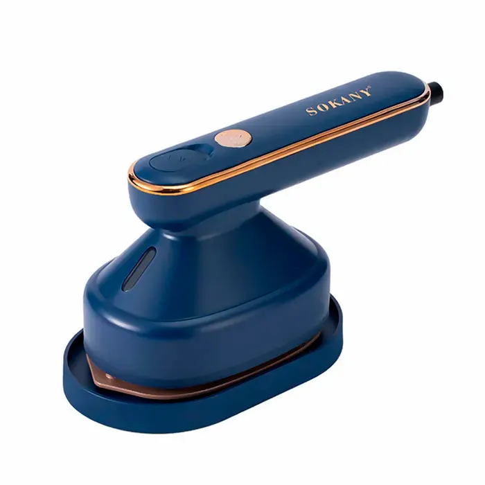 DAM Mini fer à repasser électrique portable avec système de vapeur réservoir de 120 ml. 8x20x10 cm. Couleur : Bleu Marine