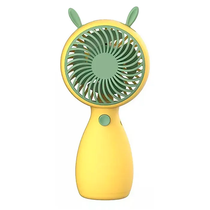 DAM Mini ventilateur à main avec oreilles. 6x5x13 Cm. Couleur : Jaune