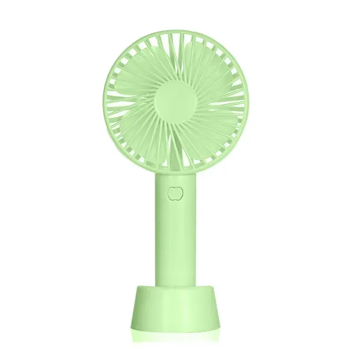 DAM Mini ventilateur portable avec batterie et support de bureau. 11x4x22 Cm. Couleur : Vert