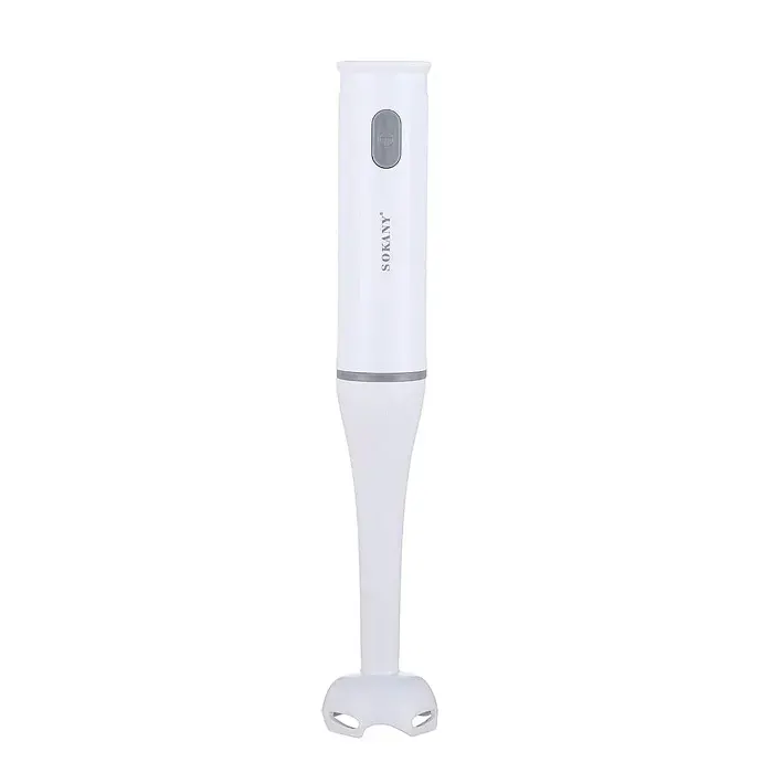 DAM Mixeur plongeant de 200W avec des lames en acier inoxydable. Compatible lave-vaisselle. 6x6x35 Cm. Couleur : Blanc