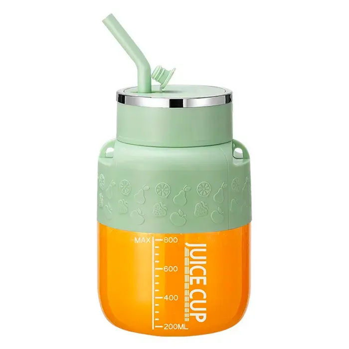 DAM Mixeur portable électrique K2 de 800ml avec 10 lames en acier sécurité par double clic et batterie rechargeable. 12x12x185 cm — coloris Vert