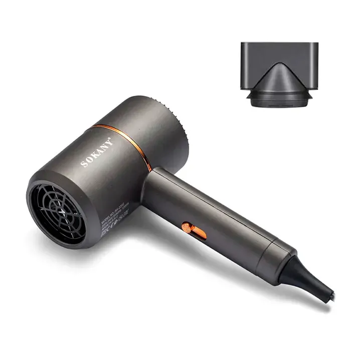 DAM Sèche-cheveux professionnel 1200w. Haute puissance 2 vitesses et 2 températures de chaleur avec concentrateur. 125x7x20 Cm. — coloris Noir