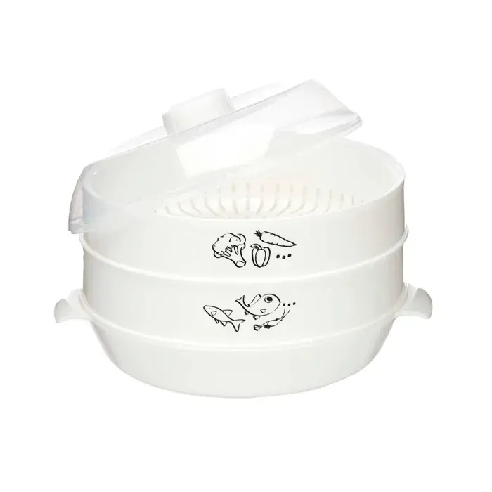 DAM VAPEUR MICRO-ONDES PP 24L 25x225x175 Cm. Couleur: Blanc