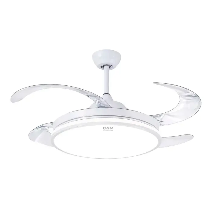 DAM Ventilateur de plafond 7807. 48 avec moteur de 36W lumières LED dimmables de 60W 6 vitesses et fonction hiver/été. — coloris Blanc