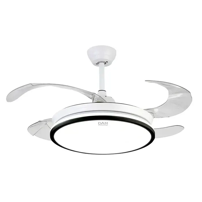 DAM Ventilateur de plafond 7807. 48 avec moteur de 36W lumières LED réglables de 60W 6 vitesses et fonction hiver/été. — coloris Noir