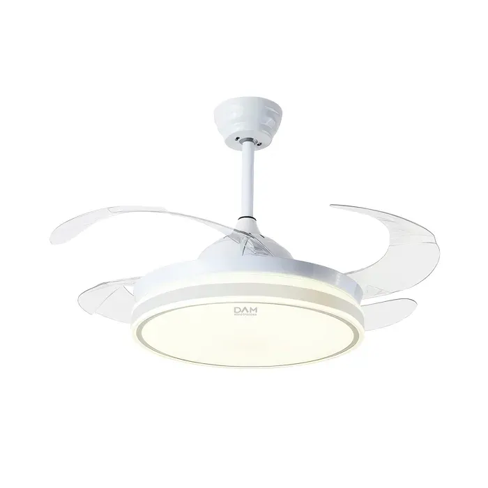 DAM Ventilateur de plafond 8808. 48 avec moteur de 36W lumières LED dimmables de 60W 6 vitesses et fonction hiver/été. — coloris Blanc