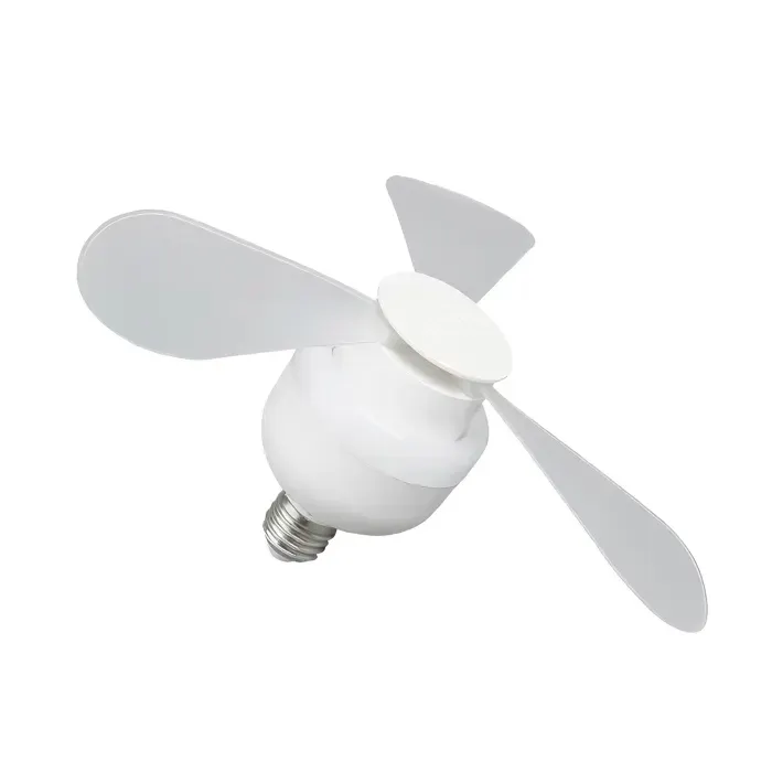 DAM Ventilateur de plafond FS-3Y-R280 de 28cm. E27 3 vitesses et lumière LED de 7W. 28x28x12 Cm. Couleur : Blanc