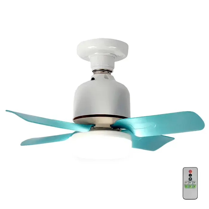DAM Ventilateur de plafond FS-4Y-R330 de 33 cm. E27 3 vitesses et lumière LED de 7W. Comprend une télécommande. — coloris Bleu