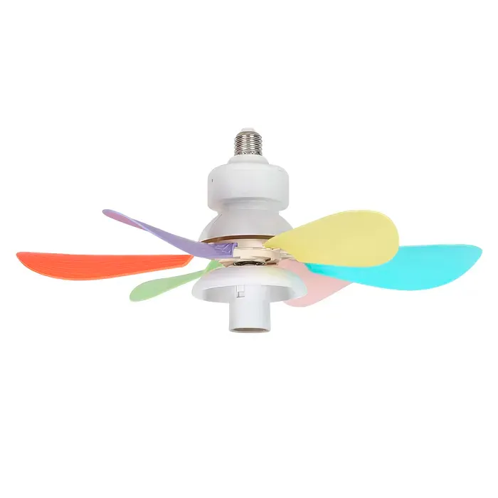 DAM Ventilateur de plafond FS-HX-DIY-520 de 52 cm. Adaptateur E27. Supporte des ampoules E27 3 vitesses et télécommande.