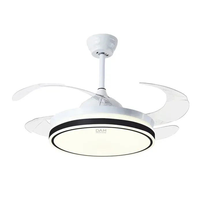 DAM Ventilateur de plafond L433. 42 avec moteur de 30W lumières LED réglables de 60W 6 vitesses et rotation bidirectionnelle. — coloris Noir