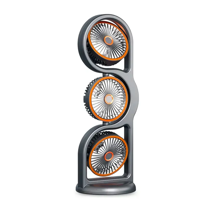 DAM Ventilateur F17 de bureau. Avec 3 ventilateurs indépendants 5 vitesses par unité et rotation 360 verticale et horizontale. — coloris Gris
