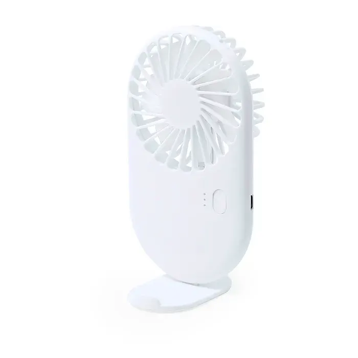 DAM Ventilateur Support 3 Positions. Batterie 300 mAh 7.80x13.20x2.80 cm. Couleur : Blanc