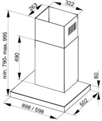 De Dietrich - Hotte Décorative Murale Dhb4684b Motioncontrol — vue 3