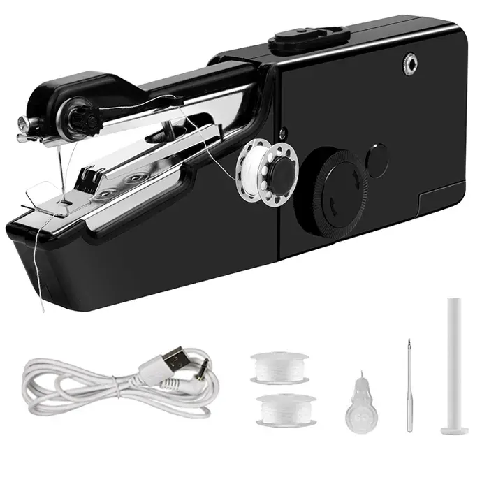 de Machine à Coudre éLectrique Portative USB Mini Machine à Coudre à RéParation Sans Fil pour Cuir de Rideau en