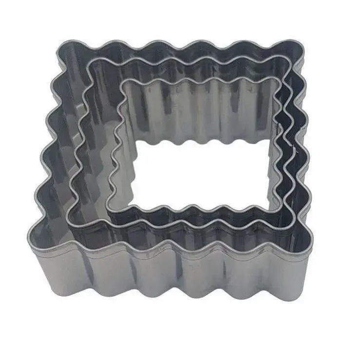 Découpoirs / emporte-pièces carré Biscuits inox - PATISSE - 3 unités