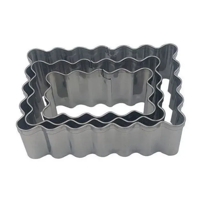 Découpoirs / emportes-pièces - PATISSE - rectangulaire - Biscuits - inox - 3 unités