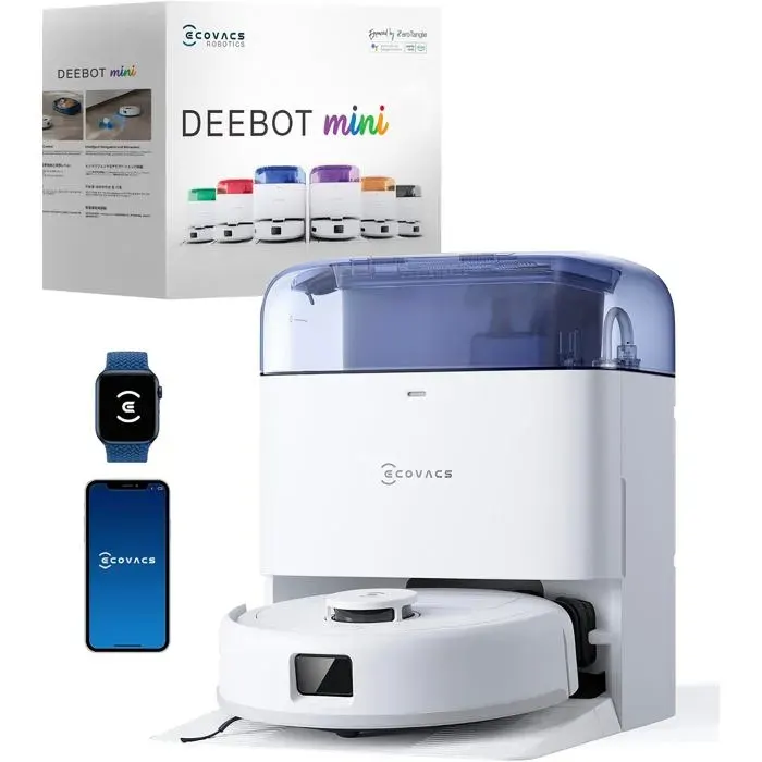 Deebot Mini Aspirateur RobotAspiration 9000 PaZerotangle 2.0Truemapping 2.0Séchage À 45℃Vidage AutoLavage Intelligent En Prof