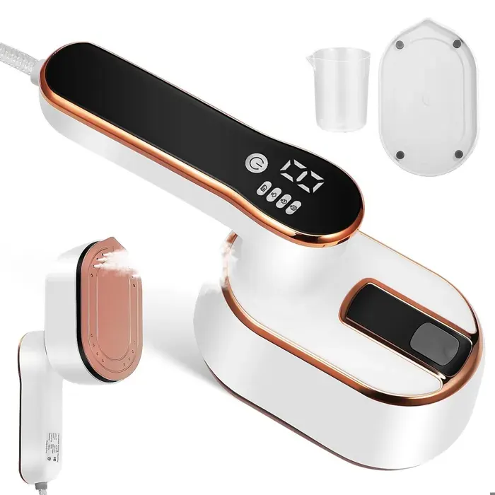Defroisseur 155×77×108 cm 1 000 W 100 ml Portable Défroissage rapide Jet de vapeur Repassage vertical Anti-brûlure Anti-brûlure — coloris Blanc
